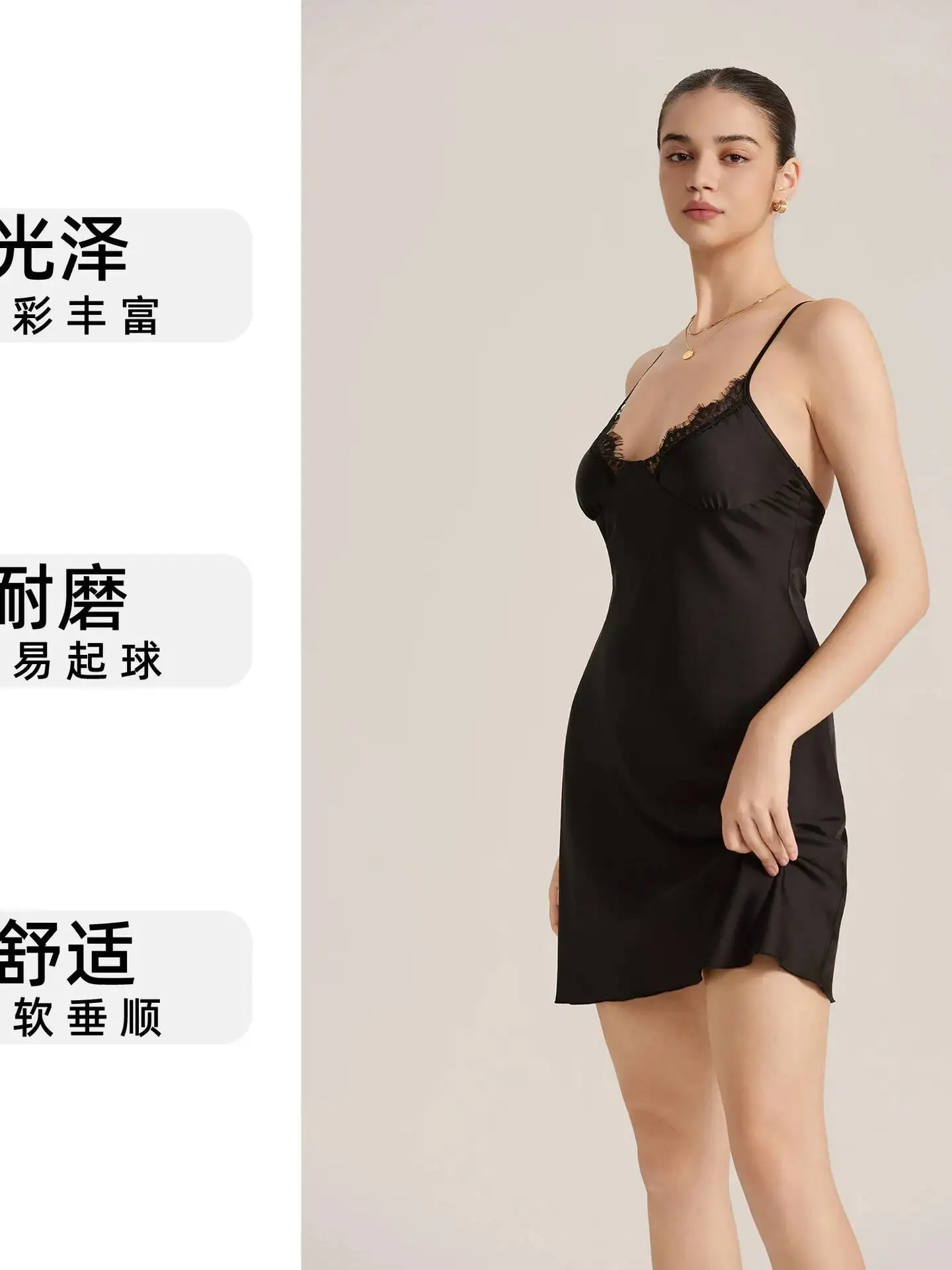 새로운 레이스 트림 섹시 스트랩 새틴 쉬폰 여성 순수한 욕망 슬립웨어 백리스 딥 V 서스펜더 민소매 미니 드레스 우아한 9I20