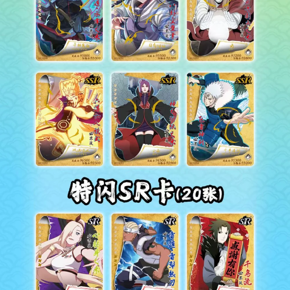 Naruto 1m20 Collection Cards Series Rare SSP SSR CP Fight Chapter Zabawka urodzinowa dla dzieci Karta do gry Prezent Naruto Enhancement Box