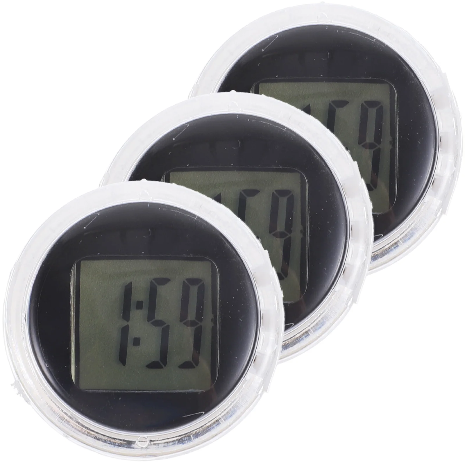 

3Pcs Electronic Clock Accessories Small Exquisite Auto Stick on Clock for Car Motorcycle Waterproof Digital Display