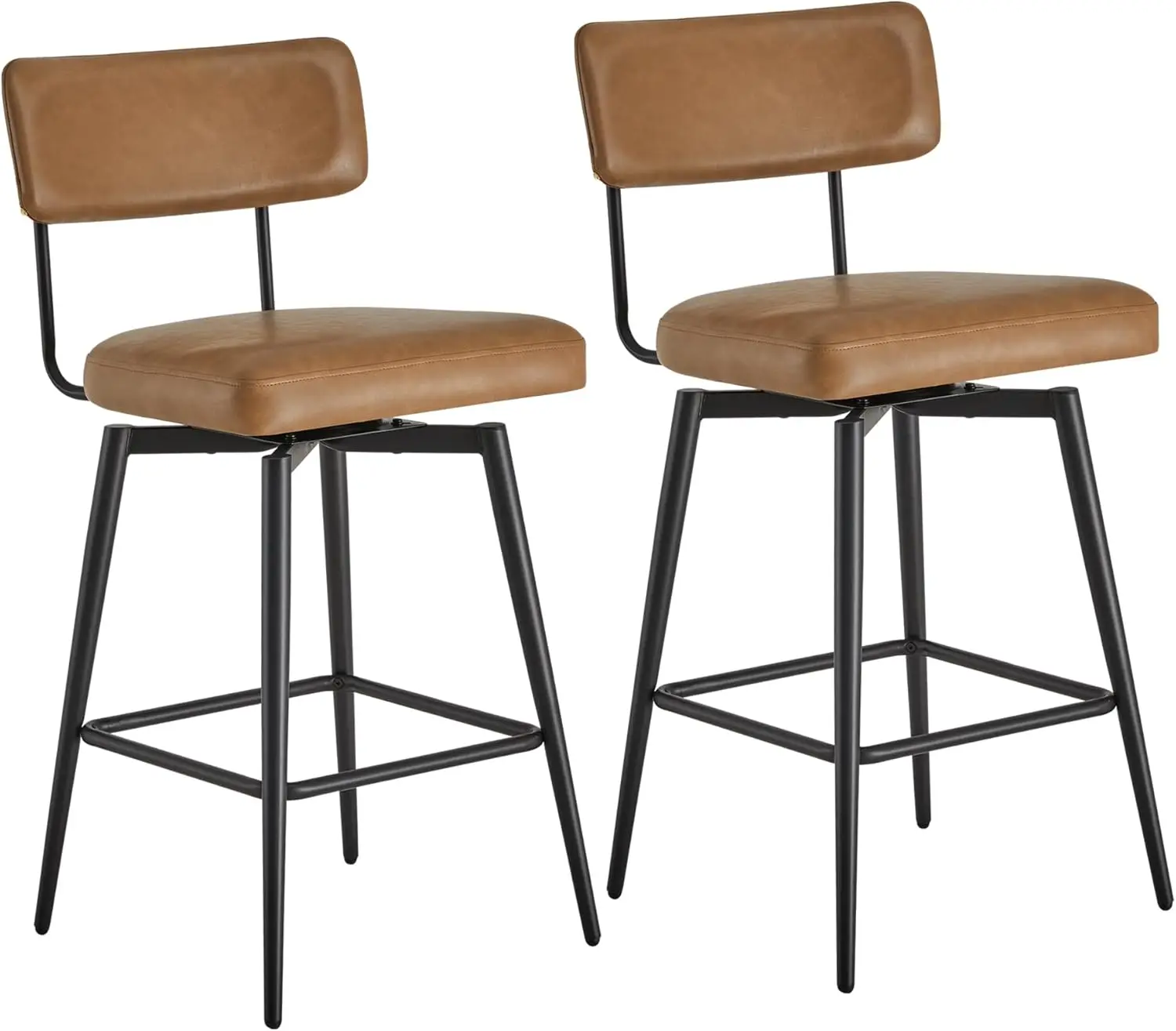 Watson & Whitely Swivel Counter Height Bar Stool Chairs Set of 2, 27.4