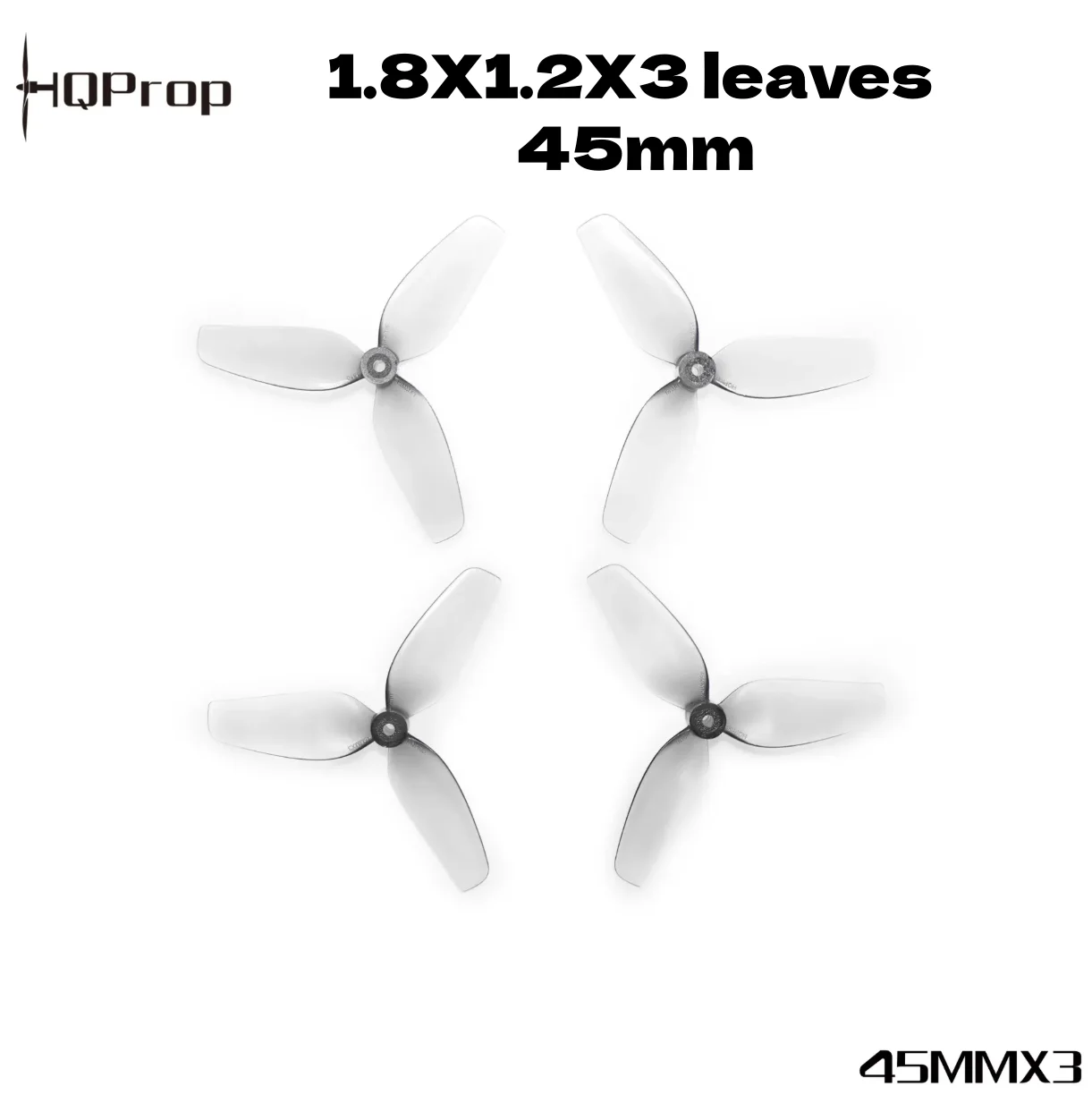 2/4 HQPROP 1.8X1.2X3 45mm 3 Leaves Carbonate 1.5mm Shaft High-Quality (2cw 2ccw) Micro HYOP FPV Racing Drone Propellers