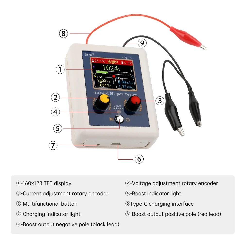 IGBT Transistor Withstand Voltage Tester 10~2500V Voltage Capability Tester Diode MOS Triode Digital Voltmeter Testing Tool