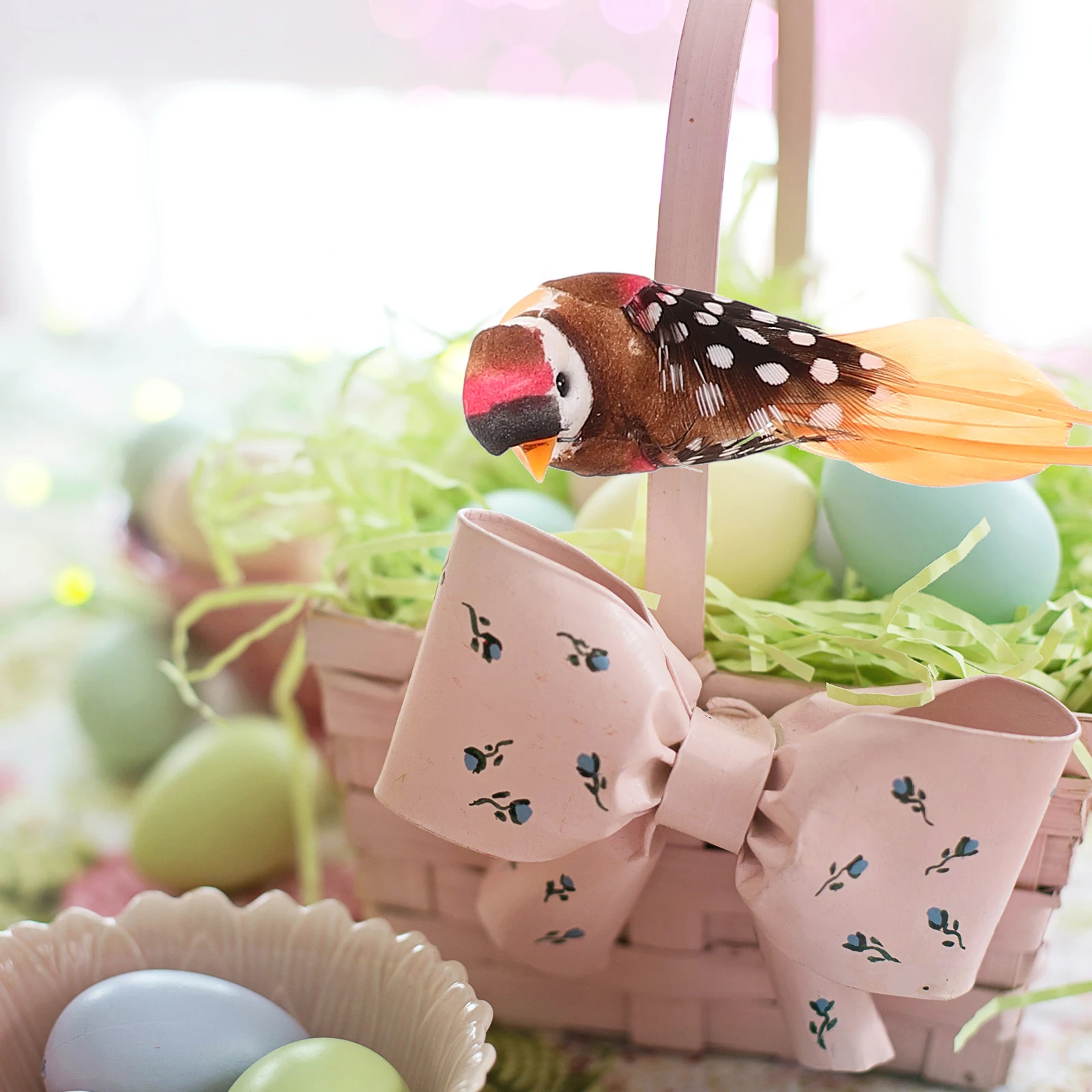 

12 pcs Simulated Birds Ornaments Lifelike Fake Bird Decorations Fine Craft Easy Install Balcony Lawn Garden Tree Home Office