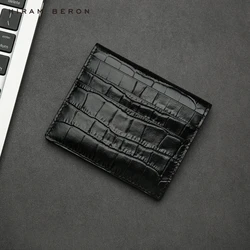 Hiram Beron Crocodile Embossed Leather Wallet Card Holder Popular Style for Middle East Family Boy Friend Gift