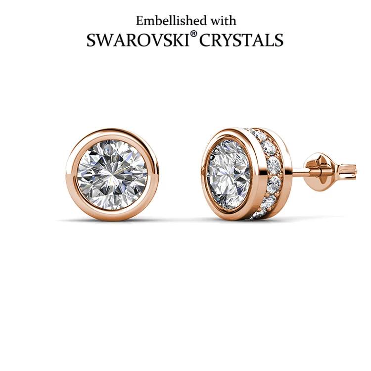 

Женские серьги Daisini, украшенные кристаллами Сваровски, покрытые розовым золотом, чистое серебро 925, ювелирные изделия в стиле хип-хоп