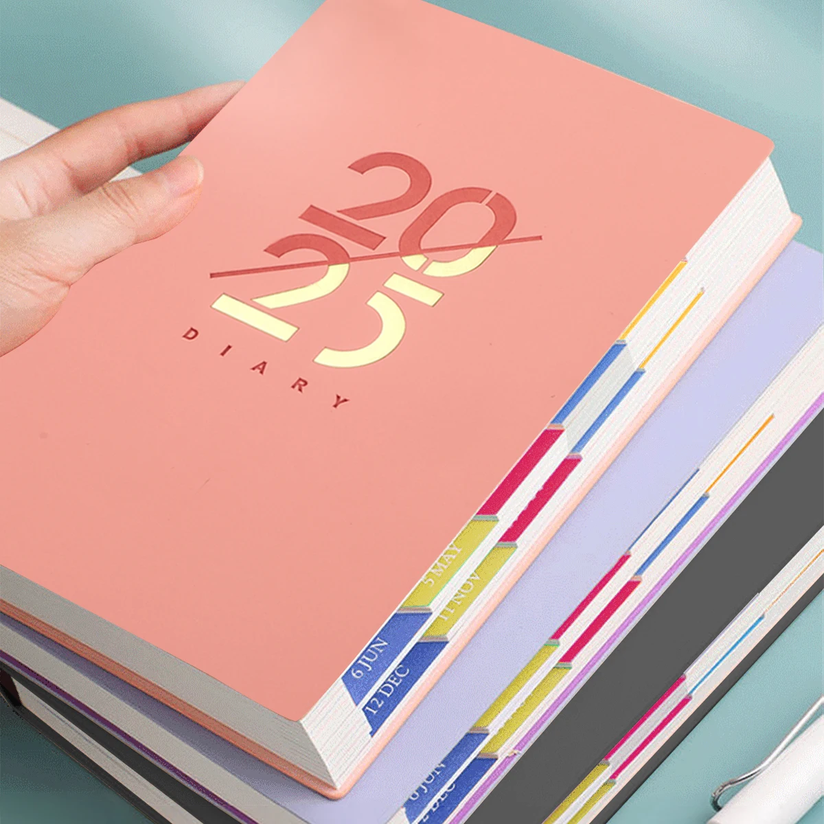 2025 Planner Notebook A5 Daily Agenda English One Page per Day Monthly/Weekly/Daily for Office School Supplies Stationery