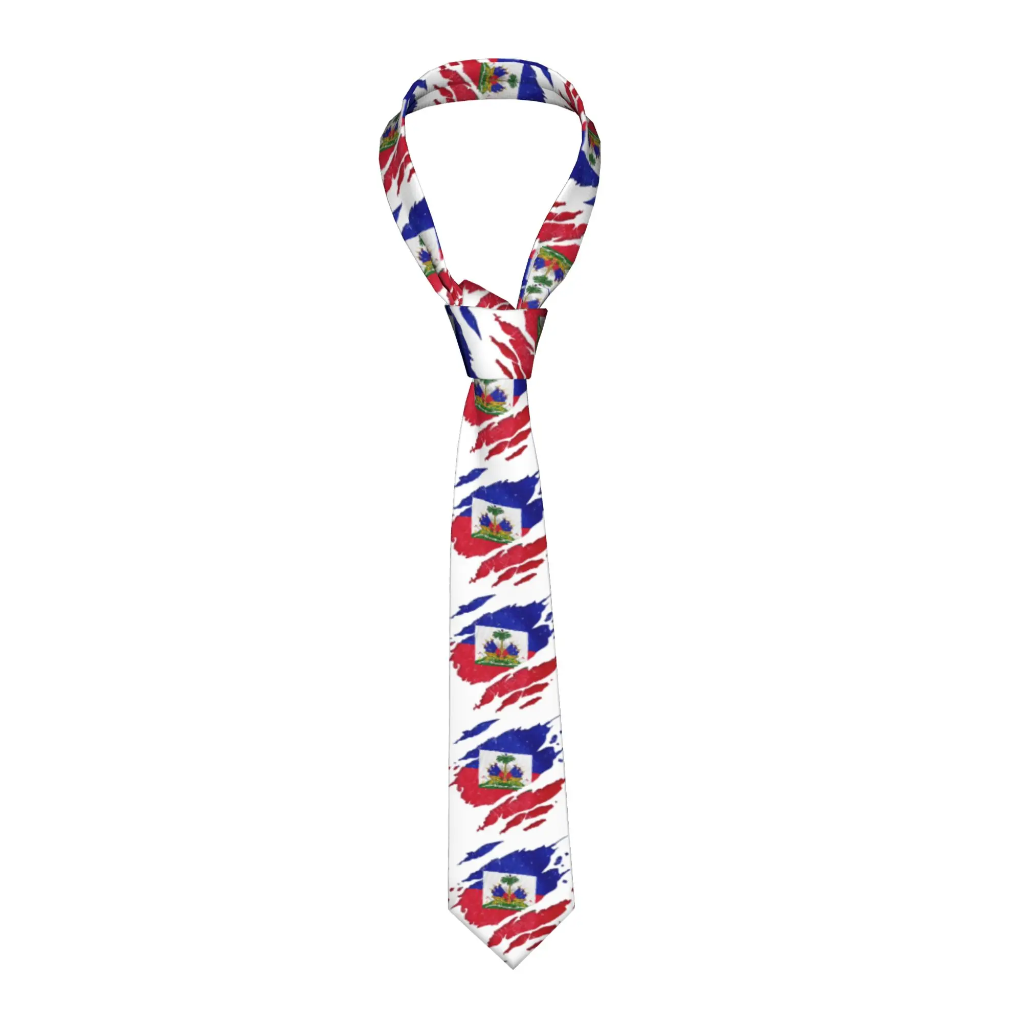 Haitian Flag Day First Black Republic Haiti Tie Daily Wear Neck Ties Adult Elegant Necktie Accessories High Quality Collar Tie