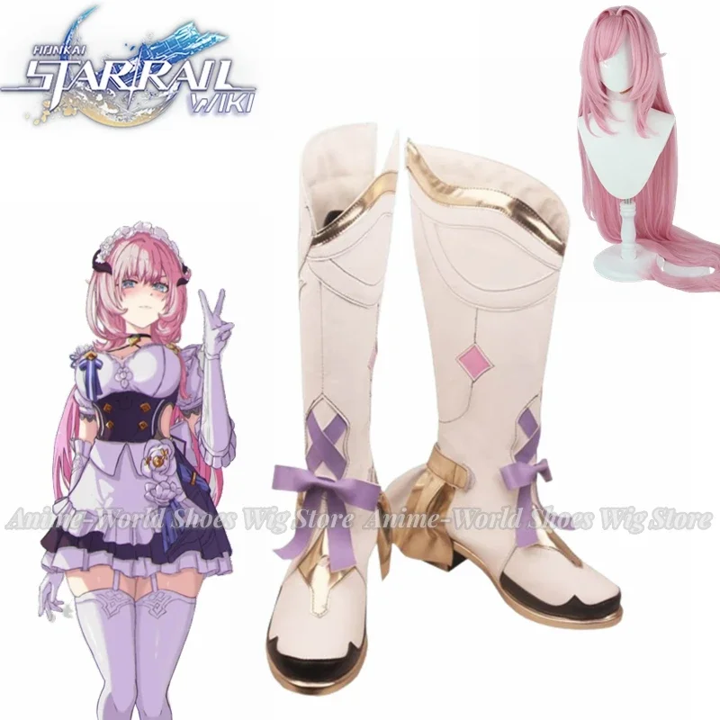 

Honkai Star Rail Cosplay Elysia Shoes Long Boots Performance Wig Game Anime Uniform Clothing Accessory Halloween Carnival