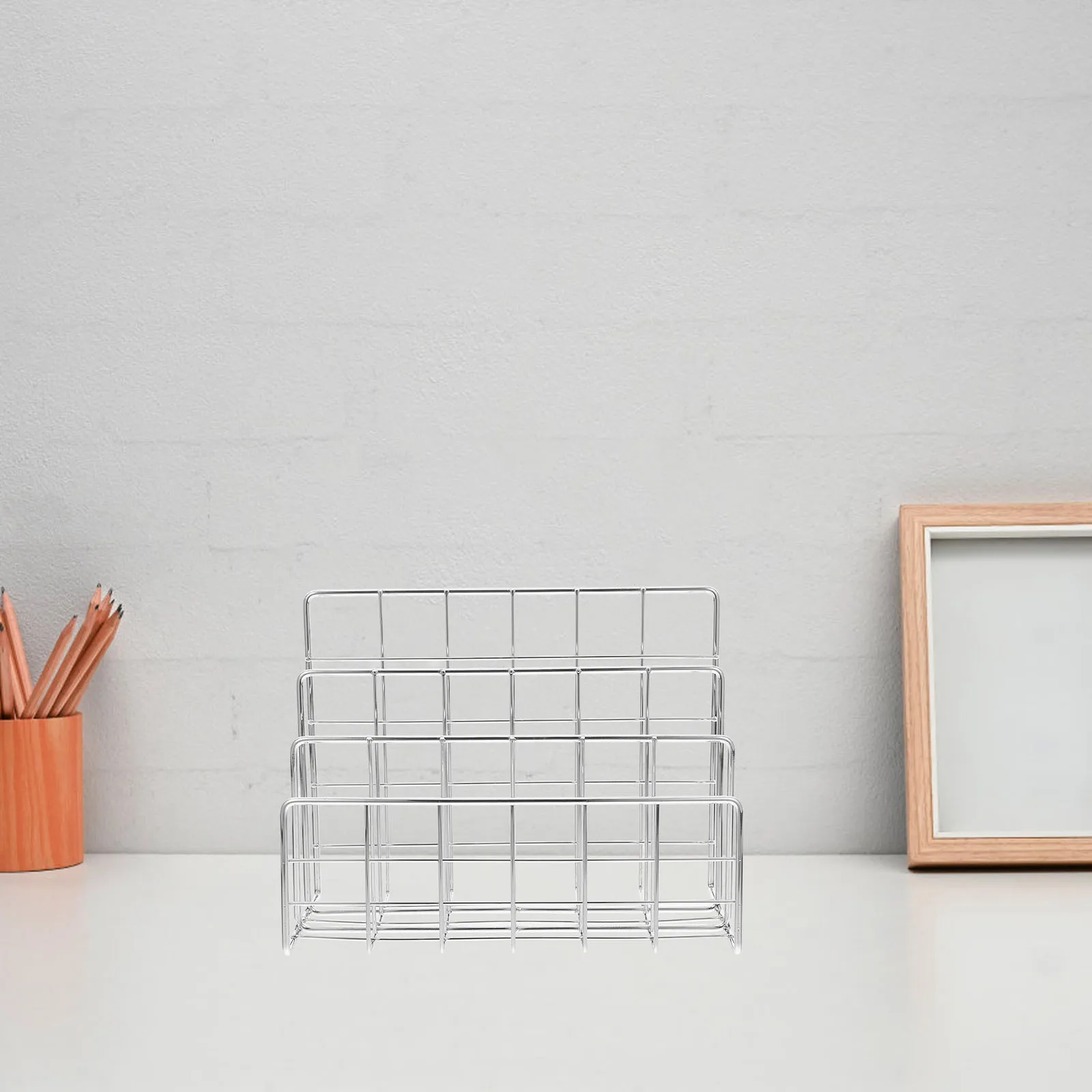 Desktop File Organizer Iron Desk File Holder For Mail Sorter Documents Papers Notebook Magazine Storage Shelf Office