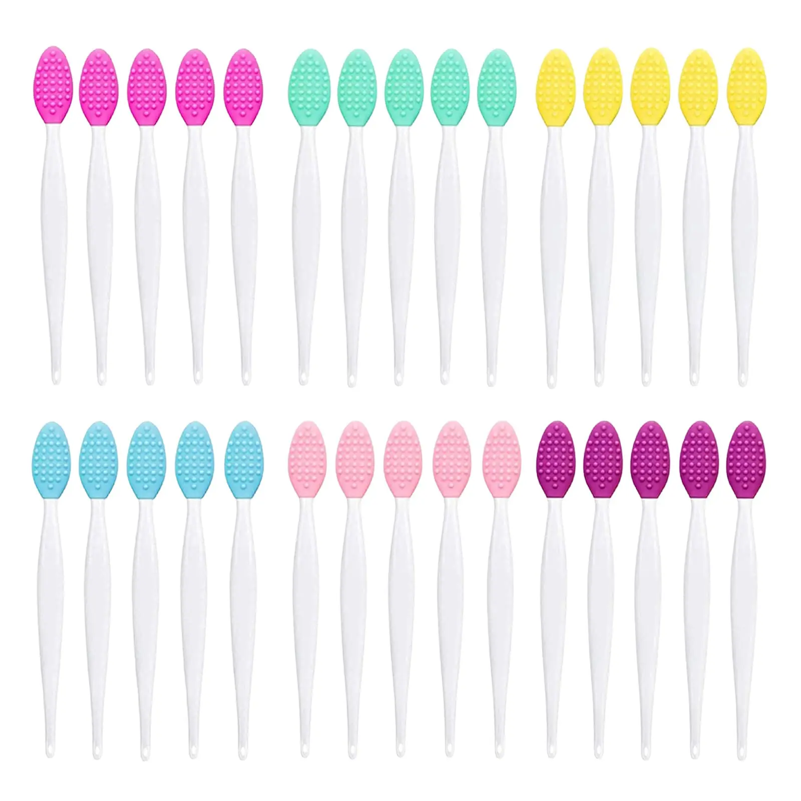 

100 Pieces Lip Scrub Brushes Double Sided Silicone Exfoliating Lip Brush Soft Silicone Face Lips Cleaning Tool