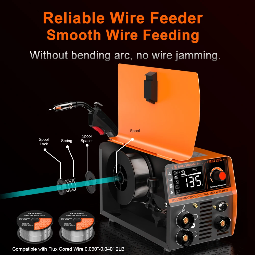 FEIFANKE MIG135 120A 220v/110v Welding Machine MMA MIG/LIFT TIG Welder Flux Core Welder for Carbon Steel Stainless Steel