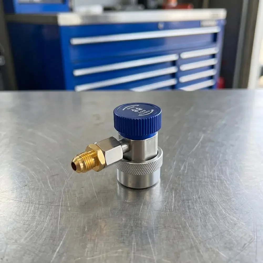 For R134A Adjustable Quick Coupler Adapter Low Side Connector for Car AC Freon Charging, Gas Injector with Quick Release