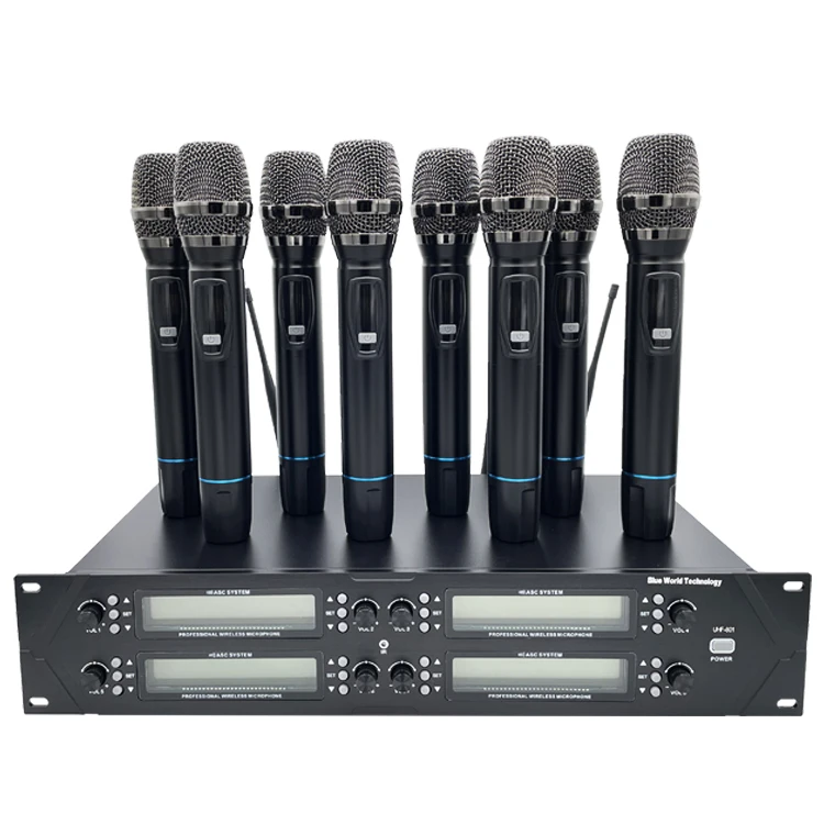 Micro professionnel UHF-801, 8 canaux, sans fil, condenseur