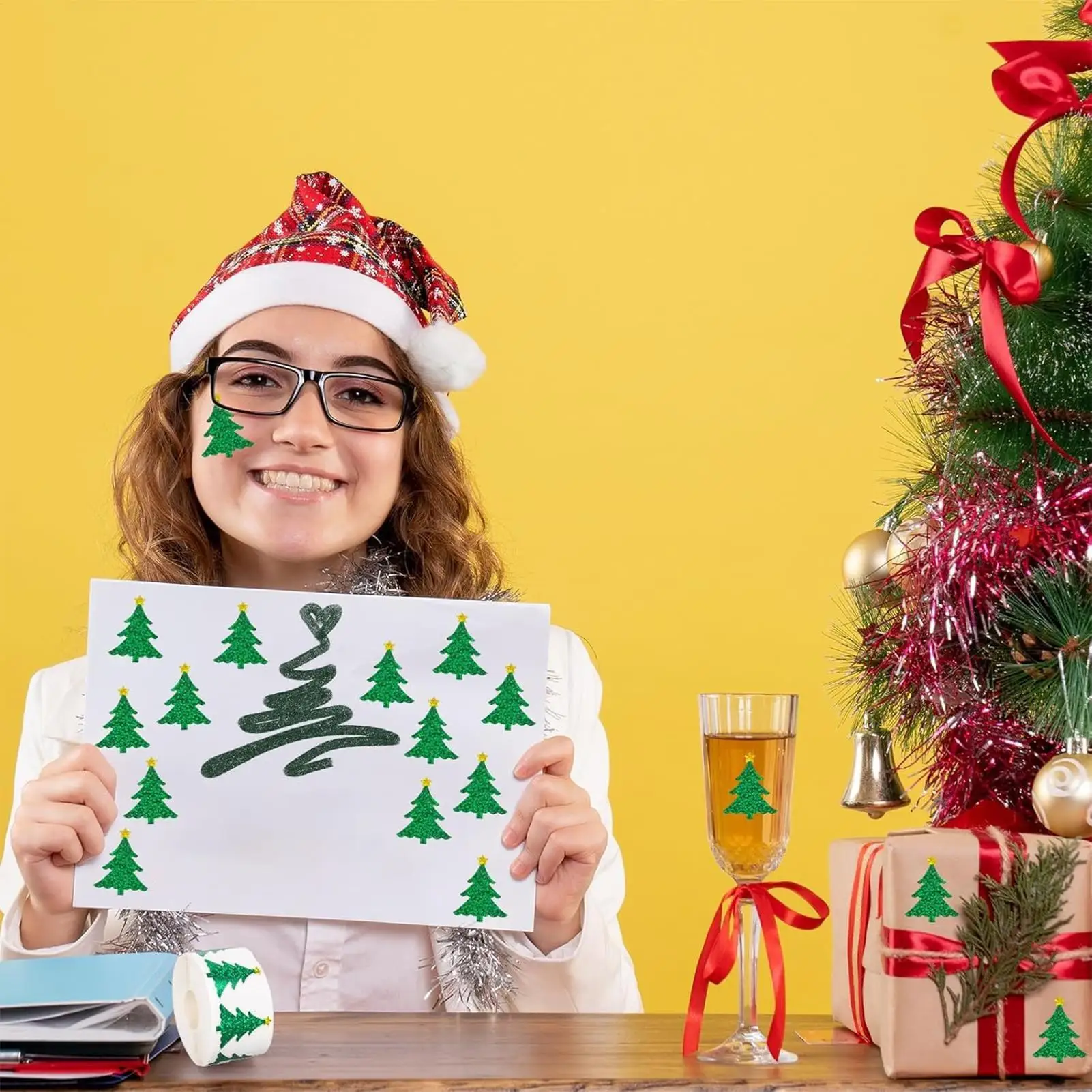 ملصقات عيد الميلاد 500 قطعة من ملصقات العطلات ذاتية اللصق لعيد الميلاد ملصقات ذاتية اللصق للزينة اليدوية #2