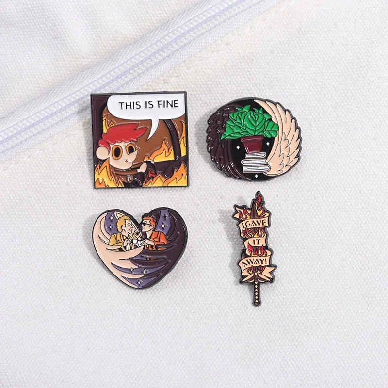 الخيال الكوميدي الفيلم جمع المينا دبابيس مخصصة الملائكة والشياطين شارة الزخرفية على ظهره التلبيب دبوس مضحك مجوهرات الإكسسوار #6