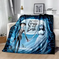 Corpse Bride cartoon printed blanket Kids Warm blankets Flannel Soft Cozy Blanket Sofa Travel Blanket bed linings Birthday Gift