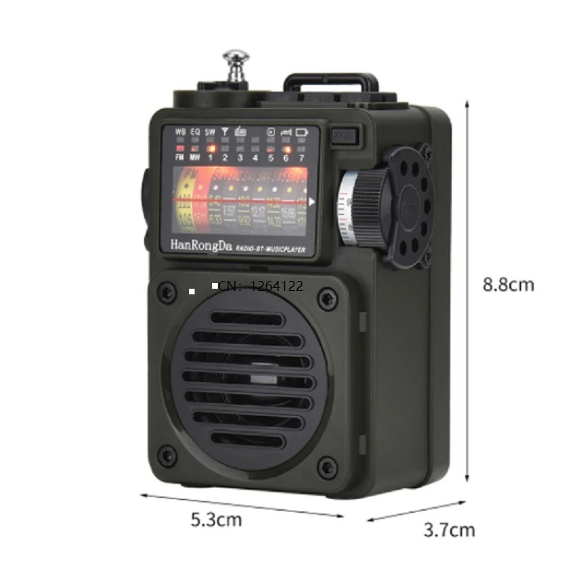 Portable Radio Multimedia Music Player Full Band Broadcast Reception Bluetooth Speaker Tf Card Play FM SW Radio HRD-700 Radio