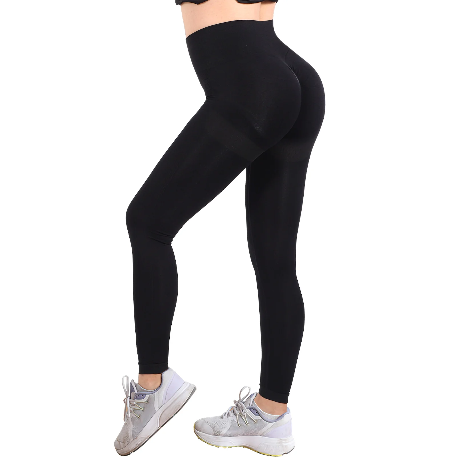 

High Waisted Yoga Pants Tight Fitting Women Leggings Gym Sports Tights Fitness Workout Running Solid Color Breathable Fabric