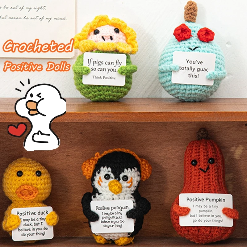 الطاقة الإيجابية دمية الفاكهة مضحك اليدوية الكروشيه الحلي مكتب سطح المكتب تمثال تمثال الديكور المهرجانات الإبداعية هدية #2