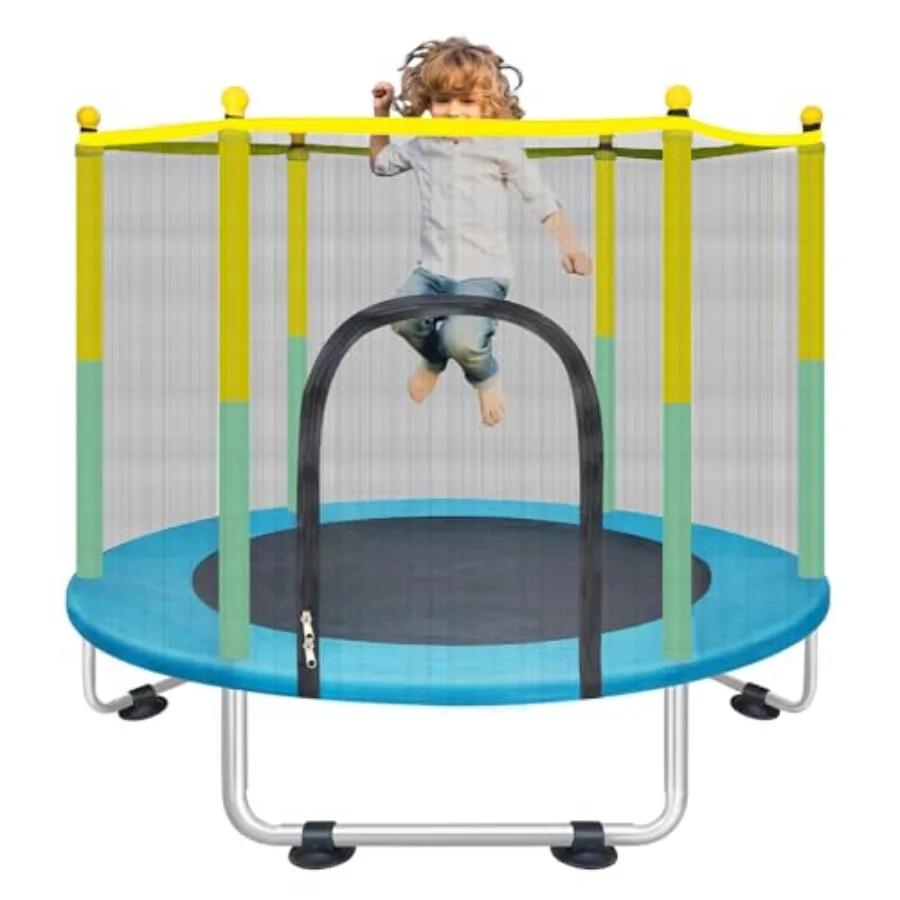 

Indoor Trampoline for Ages 1-8 55 Small Outdoor Toddler Trampoline with Safety Enclosure Net No-Gap Safe Design Baby Round Jump