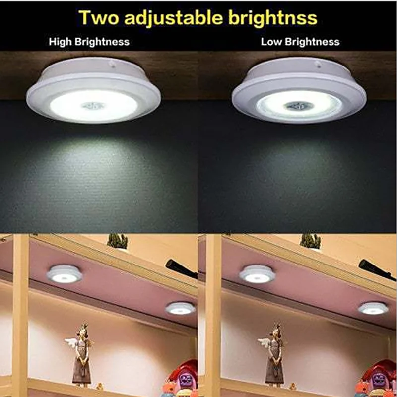 Under Cabinet Cob Light Wireless Remote Control Dimmable Wardrobe Night Lamp 3W Super Bright Home Bedroom Closet Kitchen