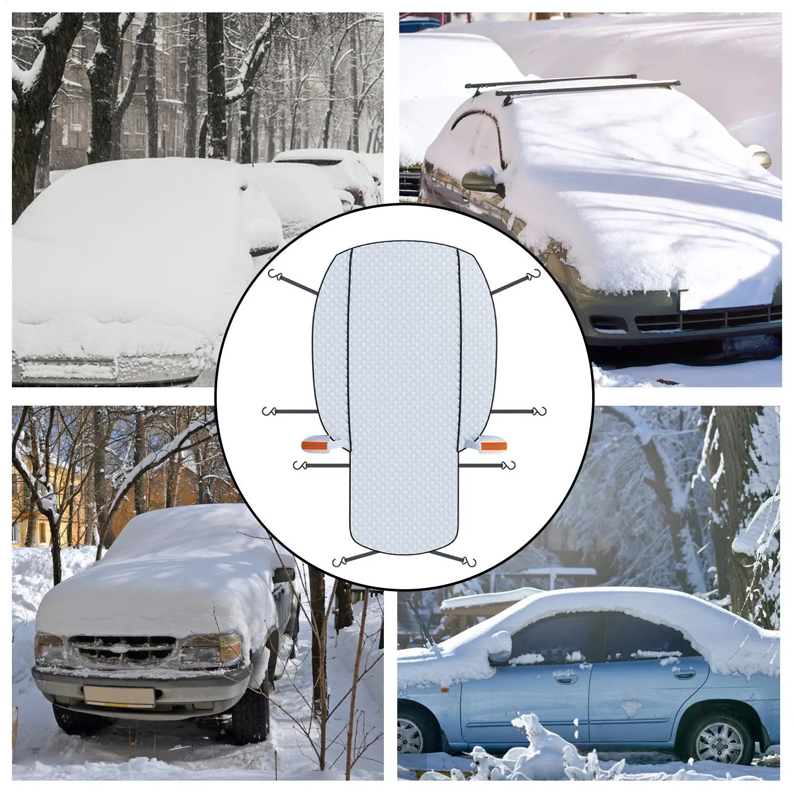 Winter Car Windshield Cover for Ice and Snow UV Protection Waterproof Shield Anti-frost Full Coverage for Outdoor Cold weather
