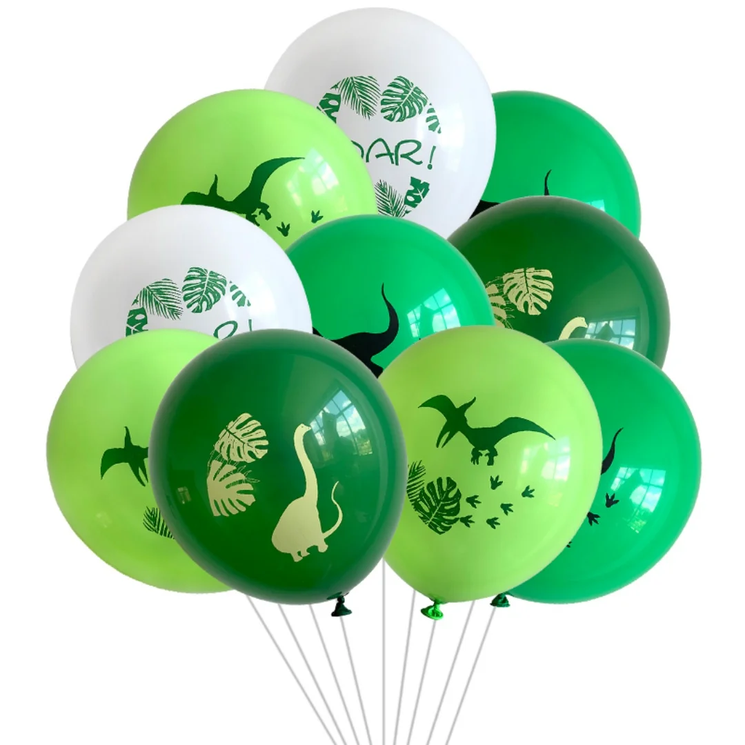 Dinosaurier-Latex-Luftballons, Blumenstrauß, Dino-Dschungel, Geburtstagsparty-Zubehör, Babyparty-Dekorationen, Jurassic-Party, 12 Stück – Detail 4