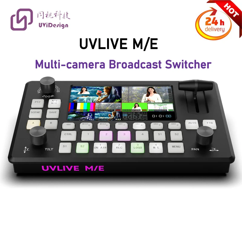 

UVLIVE M/E Video Switcher Mixer Multi-camera Broadcast Switcher Live Streaming Switcher 4*HDMI Input VS SPROLINK NEOLIVE R2 Plus