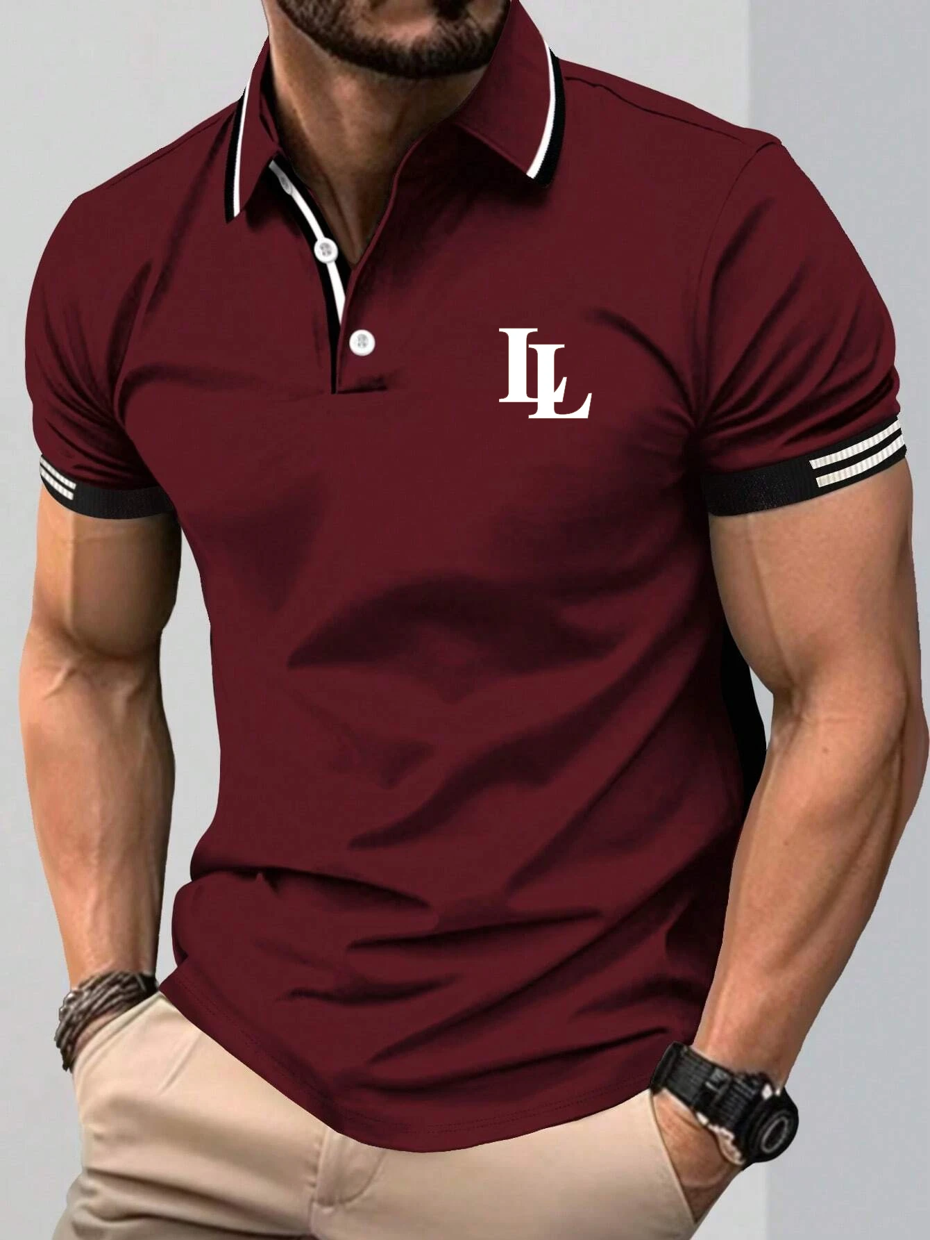 Summer Selling Men's Polo Short-Sleeved Men's New Shirt Business Leisure Sports Senior Luxury High-Quality Button Trend T-Shirt