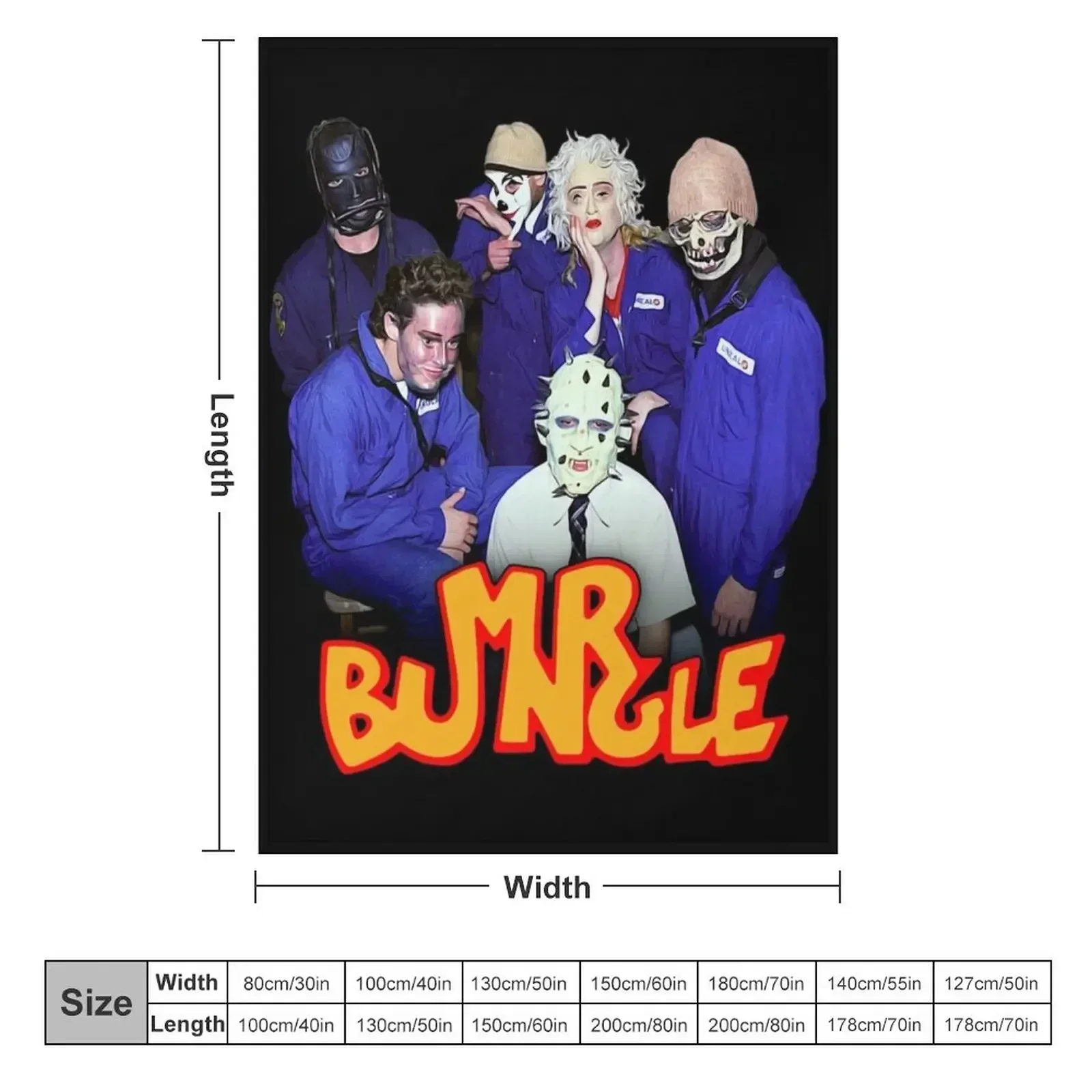 Mr. Bungle 'Band Portrait' Throw Blanket Thins Decorative Beds Blankets