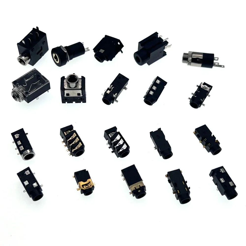 10Stuks2.5 3.5Mm Hoofdtelefoon Jack Audio Video Vrouw Dual Kanaals Stereo Jack Socket Stereo Soldeer Paneel Mount PJ-210B PJ-392