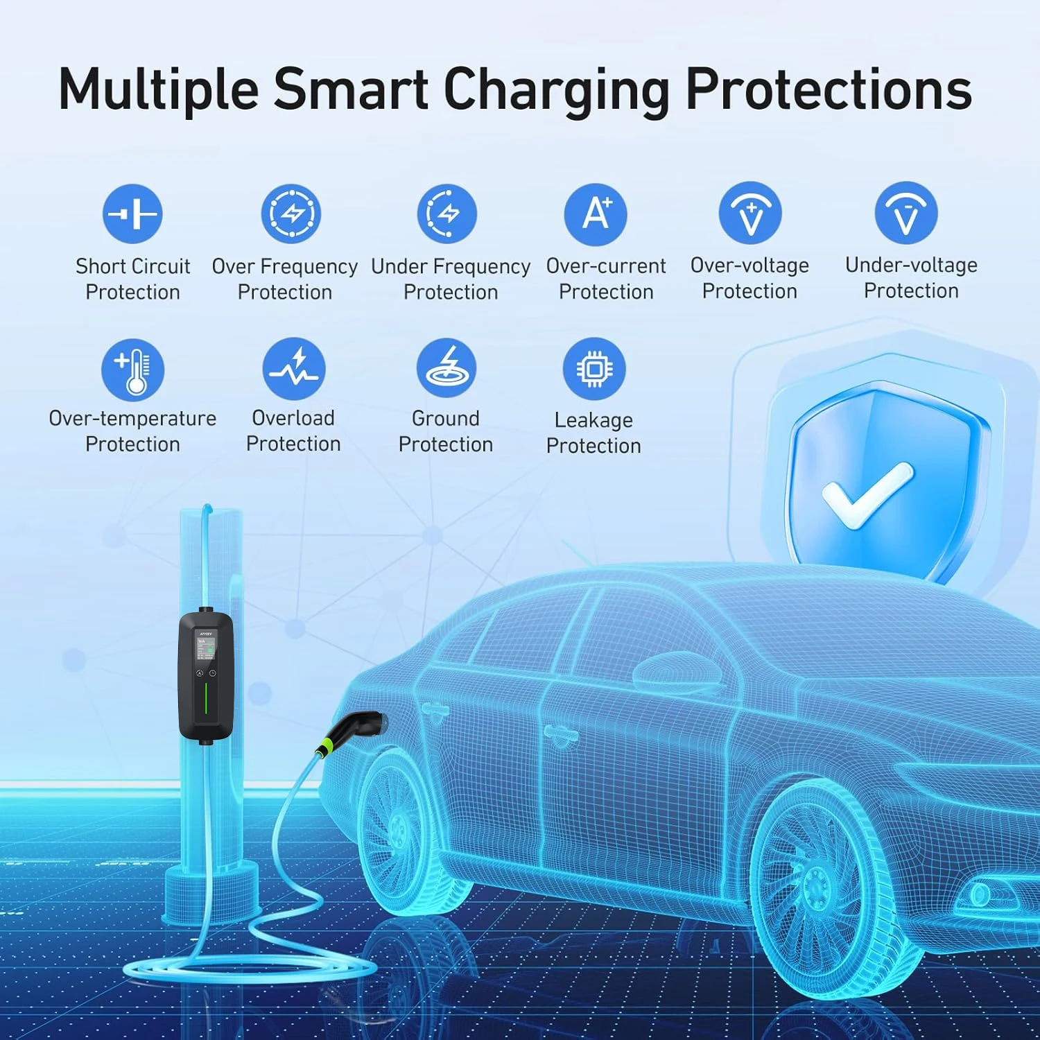 AFYEEV 16A المحمولة Type2 IEC62196-2 شاحن سيارات كهربائية 3600 واط Type1 SAE J1772 شاحن سيارة كهربائية GB/T EVSE كابل شحن صندوق الحائط #5