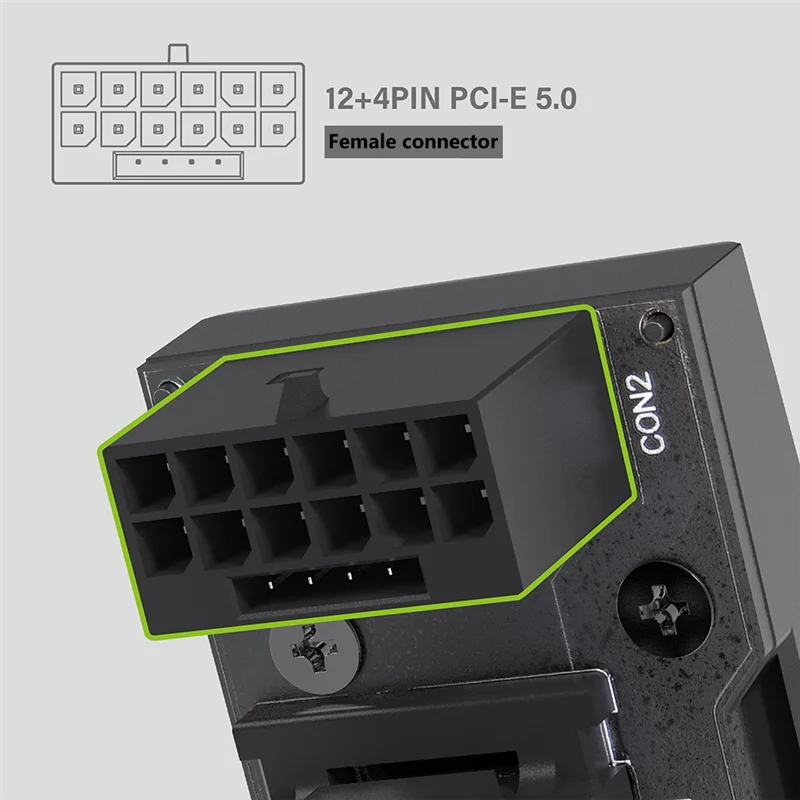 ATX3.0 12VHPWR 12 + 4 16Pin Pcie5.0 450W Voedingskabel Adapter 180 Graden Connectoren Voor RTX 4090 4080 4070 Duurzaam Zwart RVS