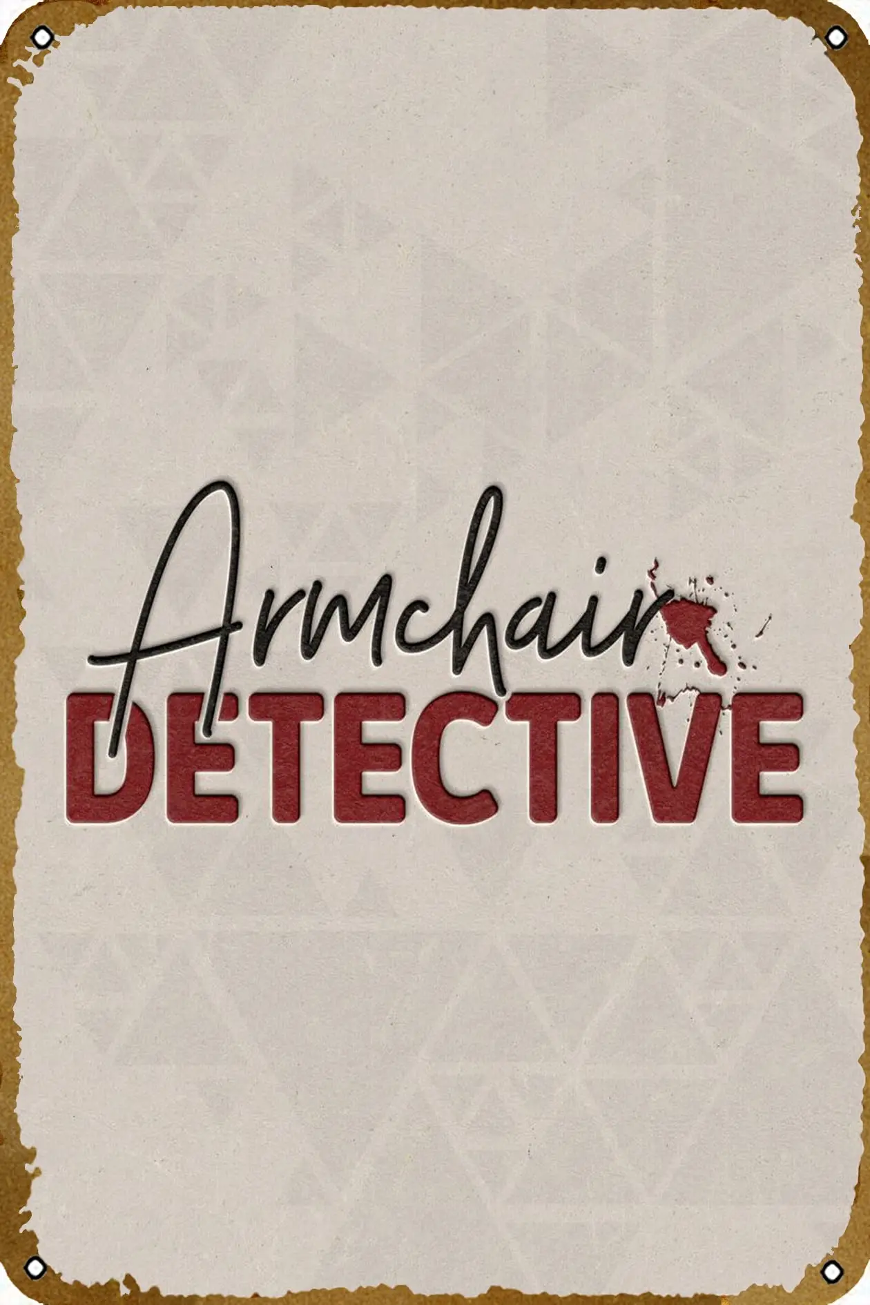 Armchair detective Movie Tin Sign Vintage Metal Sign for Men Women Plaque Wall Decor for Bar Pub Home Cafe 8x12 Inch