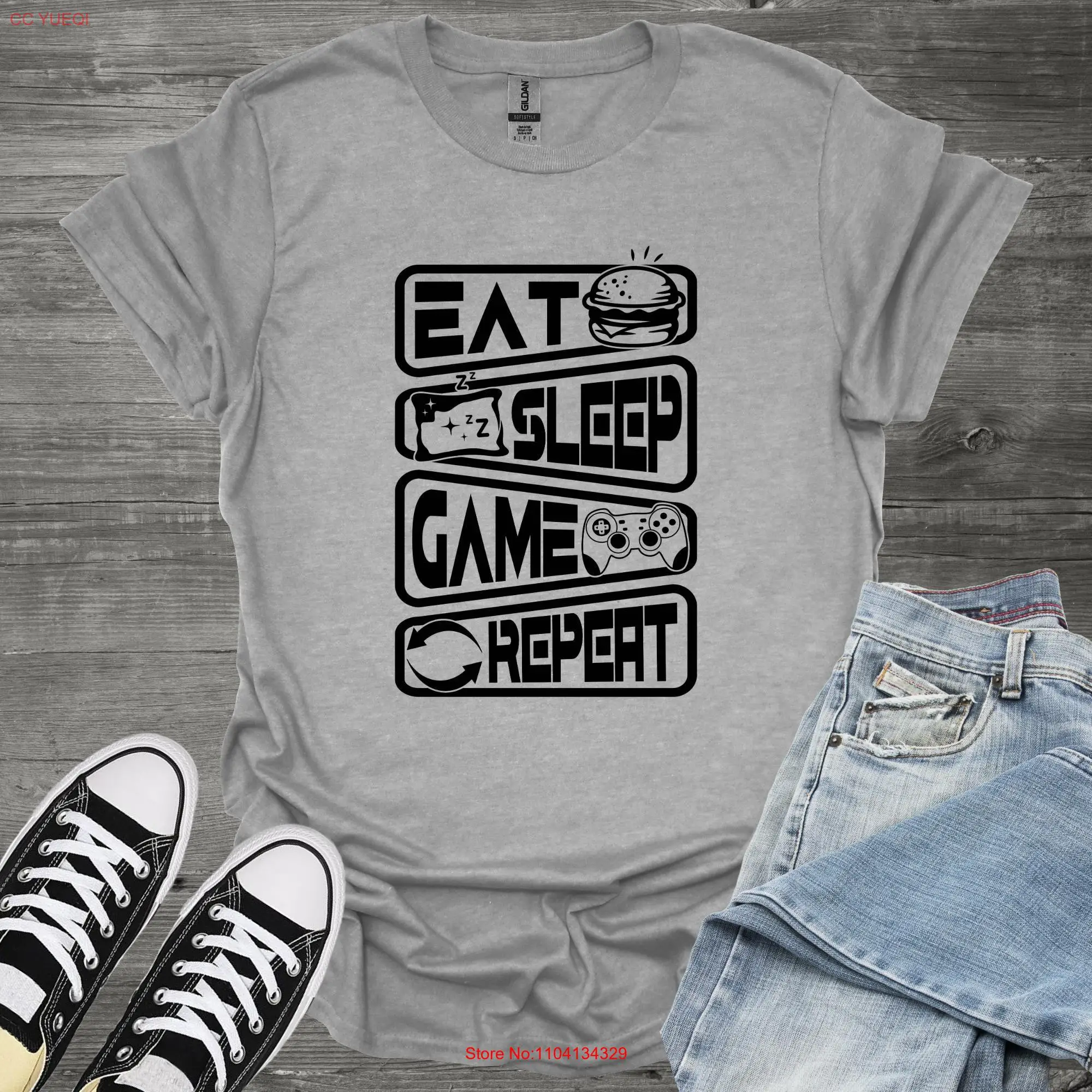 

Футболка с повторением игры Eat Sleep, забавная футболка для геймеров, видеолюбителей, игр для игроков, повседневная одежда с длинными или короткими рукавами