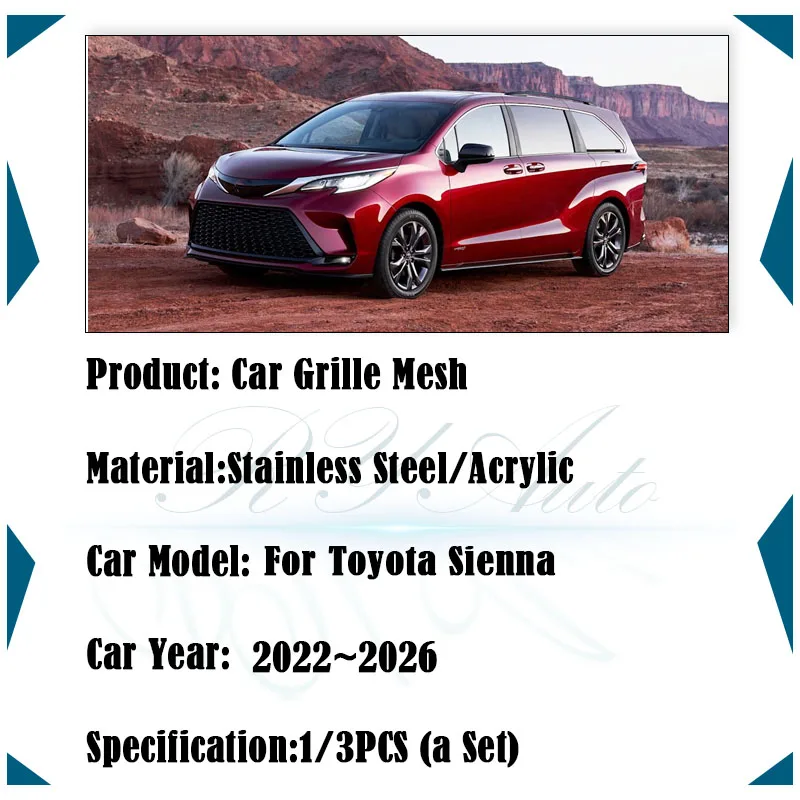 Car Grille Mesh For Toyota Sienna Granvia XL40 2022~2027 Anti-dusty Front Grille Dust Tank Air Covers Exterior Parts Accessories view 2
