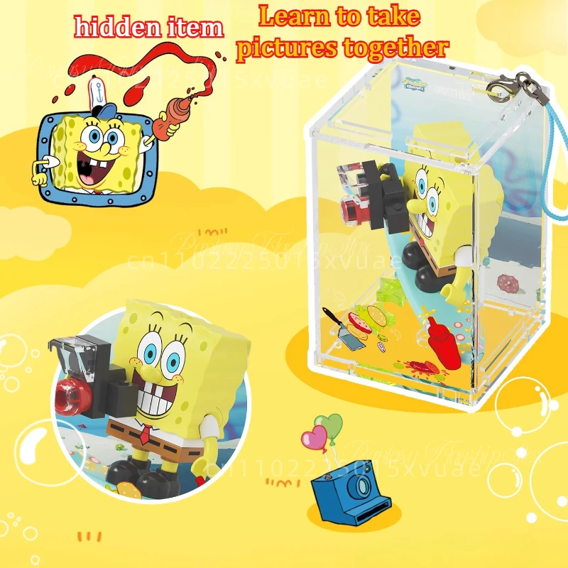 Neue AREAX SpongeBob Bausteine Ornamente Anhänger Bikini Bottom's One Day Montage Box Baustein Spielzeug kinder Geschenk