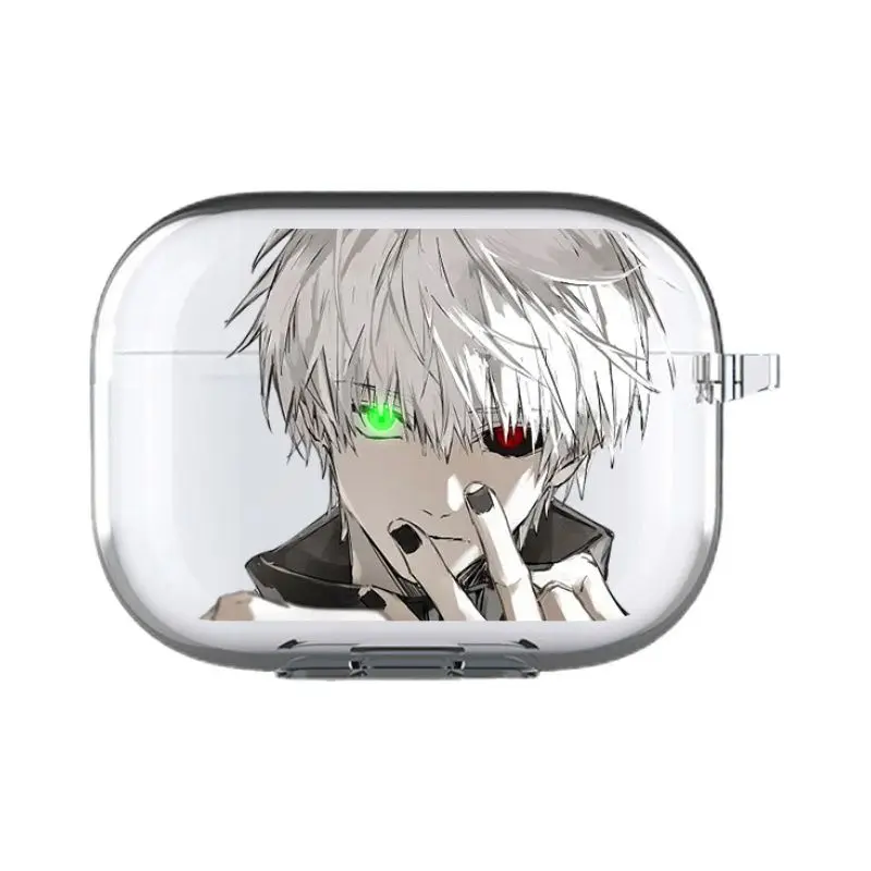 New Tokyo Ghoul Kaneki Ken Bluetooth Headphone Case Animation Peripheral Cute Cartoon Headphone Protective Case Kawaii Goods