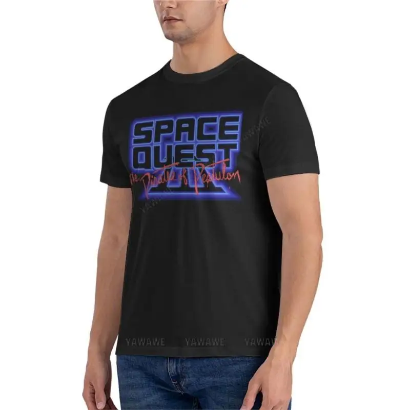 Space Quest 3 Pixel Style - Retro DOS game fan print Fitted T-Shirt men clothes black t shirts