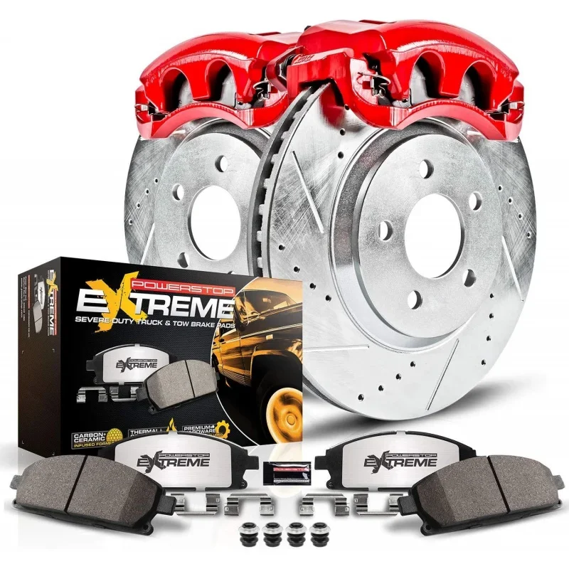 KC2324-36 Z36 Truck & Tow Front Calipers with Drilled and Slotted Brake Rotors, Carbon-Fiber Ceramic Brake Pads Brake Kit For To