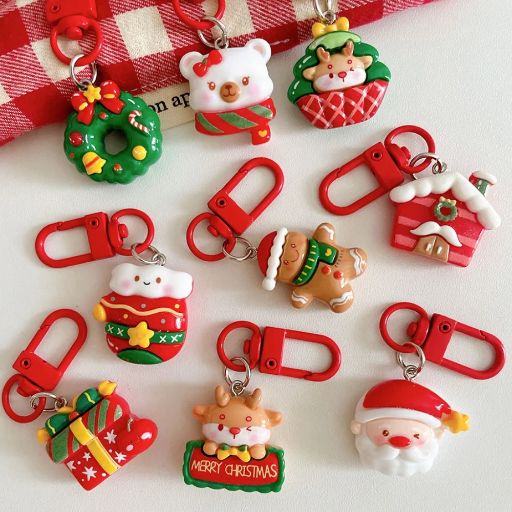 10-50 Stück Weihnachtsthema-Harz-Schlüsselanhänger, Weihnachts-, Neujahrs-, Geburtstags-, Karnevals- und Partygeschenk, Geschenktütenfüller, Souvenir – Detail 2
