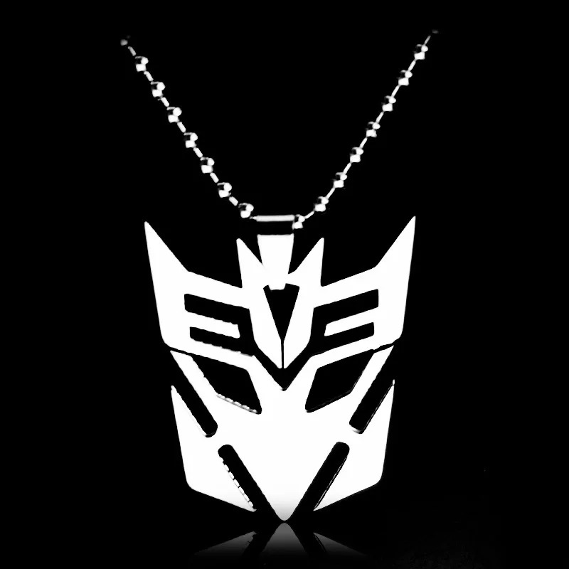 Popular Movie Men's Pendant Punk Autobots Pendant Optimus Prime Decepticon Logo Fashion Necklace Hollow Geometry For Fans Gifts