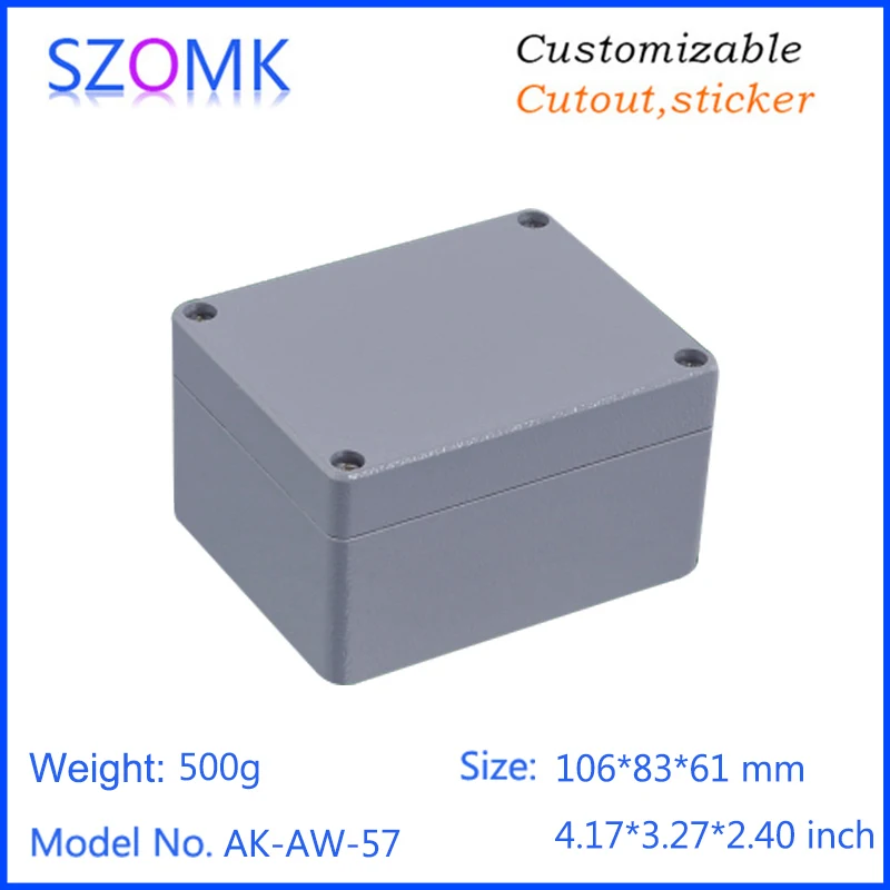 

1Piece 106*83*61mm electronics aluminum amplifier enclosure box szomk electrical die casting waterproof enclosure