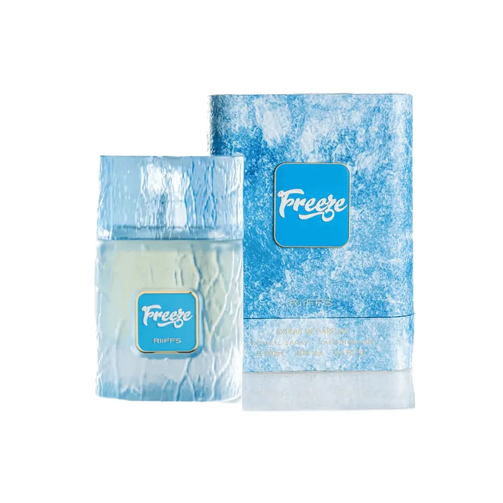 Riiffs Freeze Extrait De Parfum Unisex Perfume 100ml /3.4 FL OZ, Icy Fresh Citrus Spearmint Scent, Long Lasting Fragrance Spray for Men Women