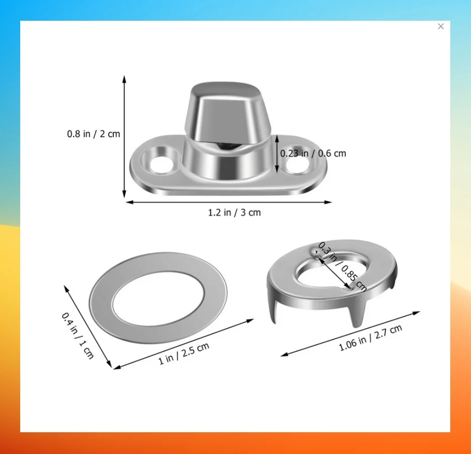 

20 Sets Of fasteners Stainless Steel Swivel buckles, Eyelets And studs Fasteners For Canvas Boat tarpaulins Mounting screws