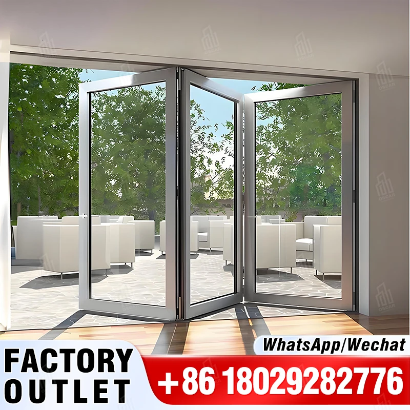 Verified Pro High Quality American Style Aluminum Heavy Duty Exterior Patio Door Bi Fold Folding Doors