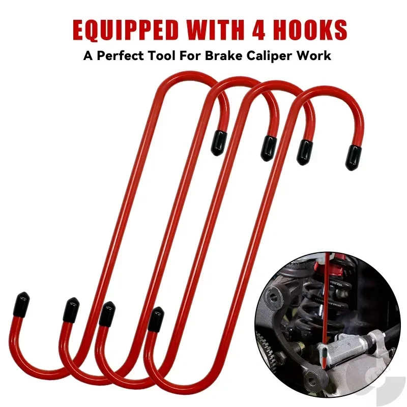 1-4pcs Brake Caliper Hangers Car Caliper Hooks With Rubber Tips Automotive Tool For Braking Bearing Axle And Suspension Work