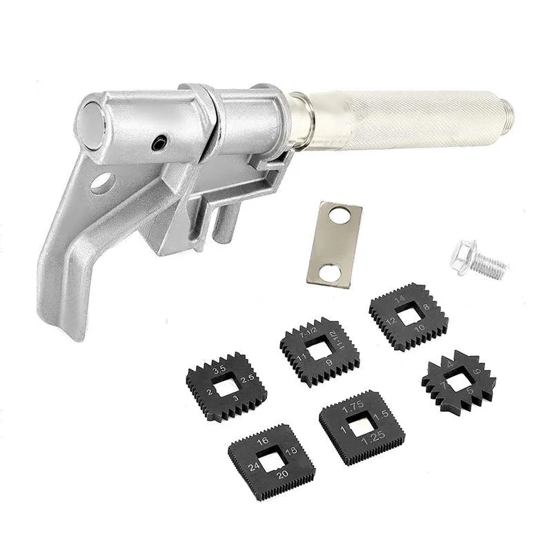 Universal External Thread Restoration Tool Kit With Replaceable Heads To Fix Worn And Damaged Screw Bolt Threads