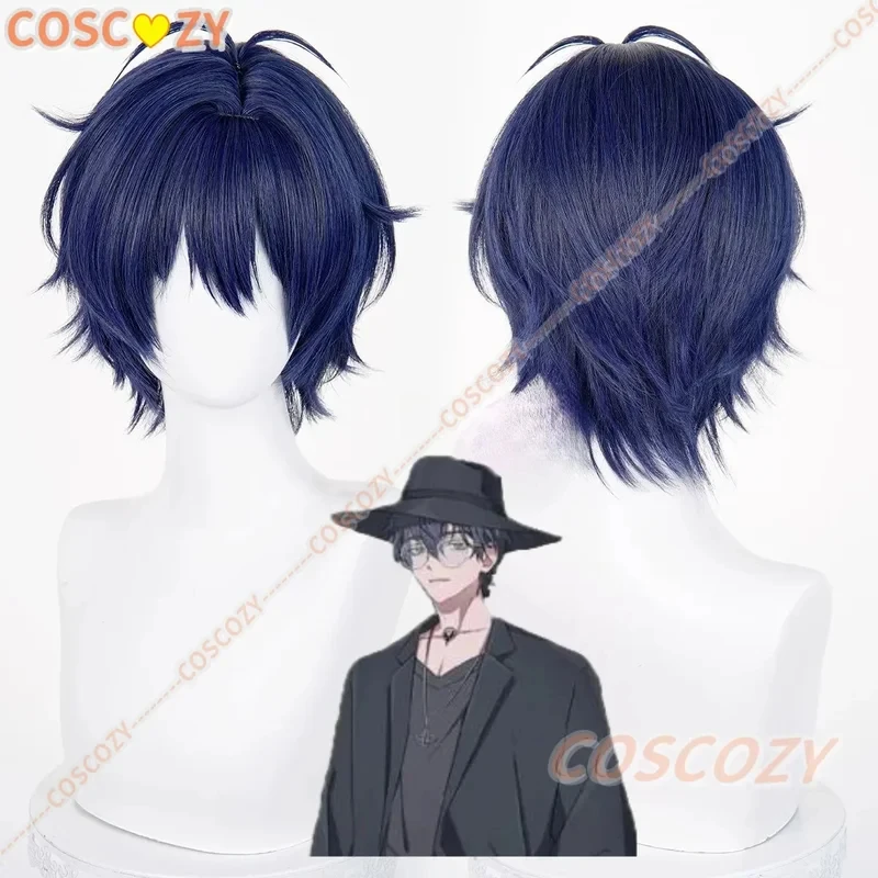 

ABC123CosplayGame Link Click Liu Xiao Men 30cm Short Blue Gray Wig Anime Cosplay Wigs Heat Resista3'd,5;h.9/