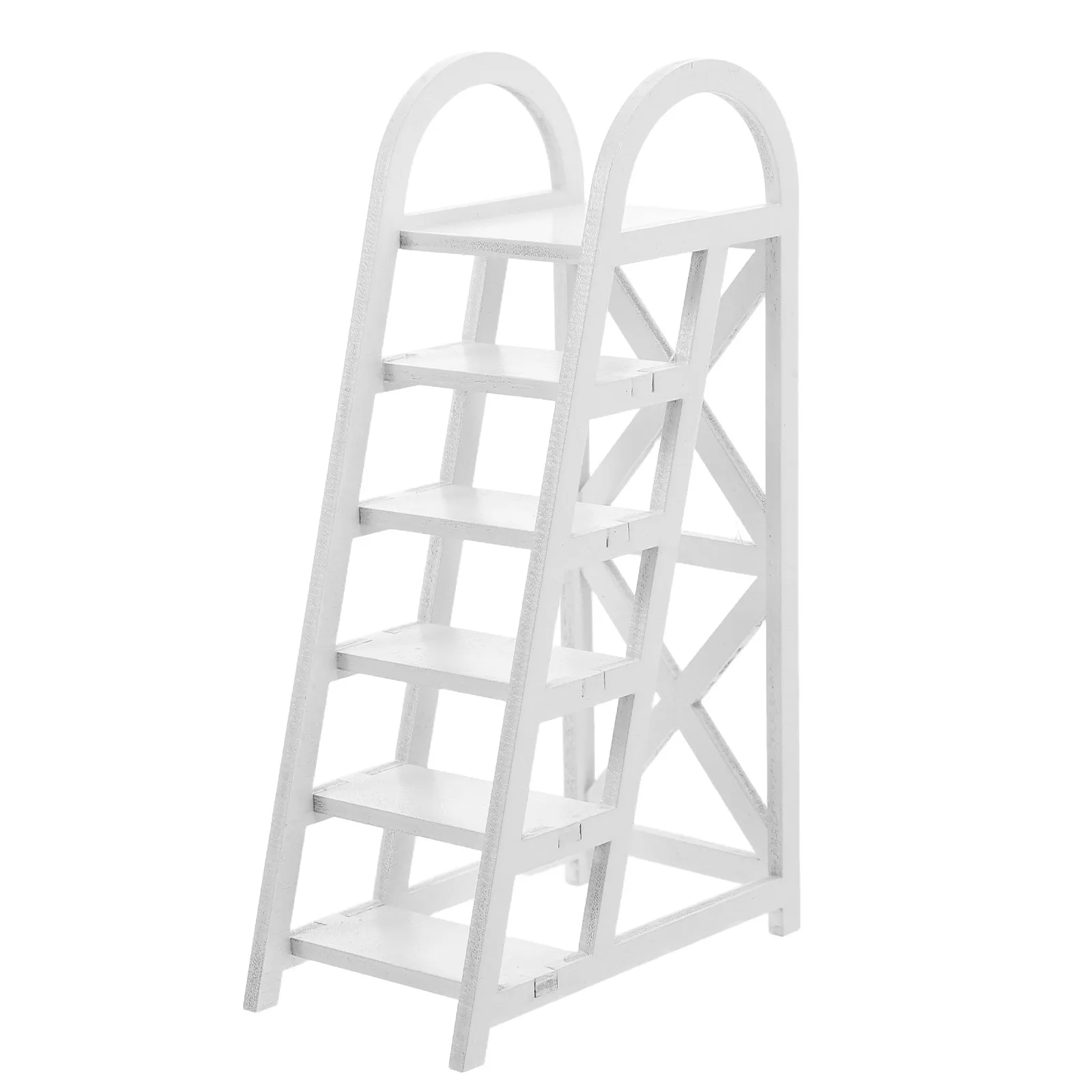 

12 Miniature Ladder Detailed Pool Observation Tower Wooden Step Staircase for Dollhouse Beach Scene Play Accessories